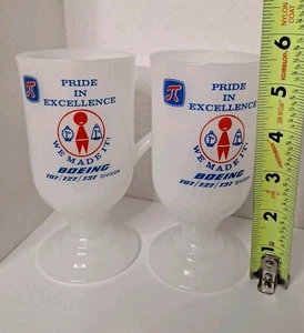 Boeing 707 727 737Divisio Pride in Excellence We Made It Milk Glass Coffee Mug 2 - Picture 1 of 11