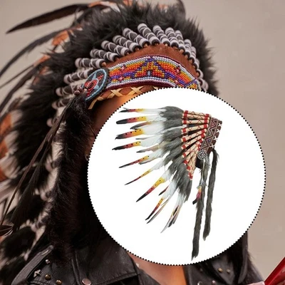 Indian Headdress Head Accessories American Chief Indian Native Hat for Festival - Image 1 of 4