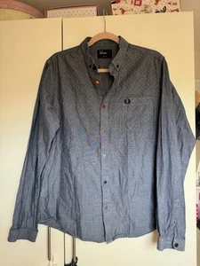 Fred Perry Hemd blau Denim Slim Fit Größe L - Bild 1 von 6