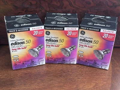 GE - Track & Recessed Indoor Floodlights - Par20 - 50w - 25° Beam - 3 Pack  - Image 1 of 3