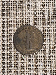 Gettone mezzo penny 1824 Upper Canada Leslie & Sons - Foto 1 di 2