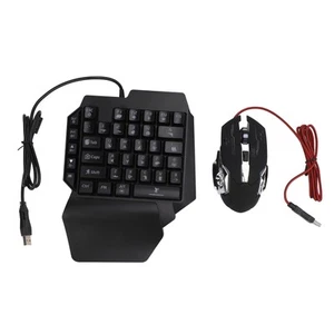 One Hand RGB Gaming Keyboard Backlit Mouse Combo With Converter Adjustable Ph FY - Afbeelding 1 van 24