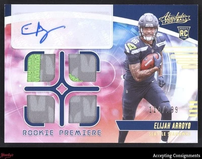 2025 Absolute Rookie Premiere Elijah Arroyo RC RPA QUAD PATCH AUTO 114/299 - Image 1 of 2