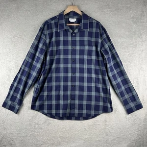 Camisa a Cuadros Calvin Klein Para Hombre XL Azul Manga Larga Abotonada Informal Bolsillo - Imagen 1 de 11