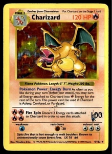 ✅ Juego de cartas coleccionables Pokémon Charizard 4/102 Holograma raro Shadowless HP ✅ DE COLECCIÓN ✅ RARO ✅ WOW ✅ - Imagen 1 de 4