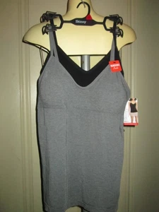 Skinny Girl 2 pezzi camis donna senza cuciture a strati-TG. L-NUOVA CON ETICHETTE-ret 42.-rem pads-bl/gra - Foto 1 di 9