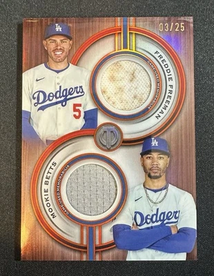 Mookie Betts /Freddie Freeman Topps Tribute Duel Patch /25 🔥🔥🔥 Dirty Patch!! - Image 1 of 4