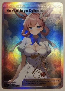 Nurse Joy & Sylveon Sexy Cosplay Anime Waifu Trainer Art Card - Picture 1 of 1