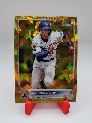 2022 Topps Chrome Sapphire A.J. Pollock GOLD! #608 22/50 Los Angeles Dodgers - Image 1 of 2