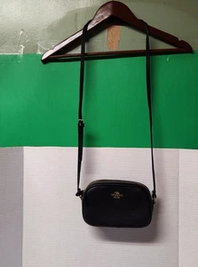 Coach Black Leather Crossbody Bag F 35940 - Picture 1 of 11