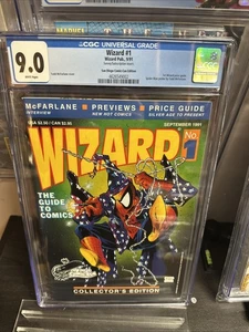 Revista Todd McFarlane Spider-M Wizard #1 CGC 9.0 San Diego Comic-Con SDCC 1991 - Imagen 1 de 7