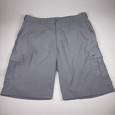 Nike Golf Dri-Fit Cargo Shorts Men 36 Gray Zip Flat Front 10“ Inseam - Image 1 of 4