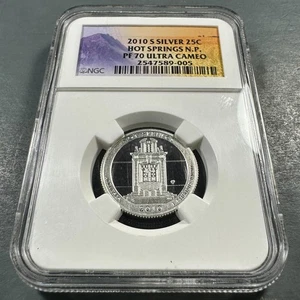 2010-S Hot Springs NP SILVER Quarter, NGC PF70 UCAM (86749) - Picture 1 of 2