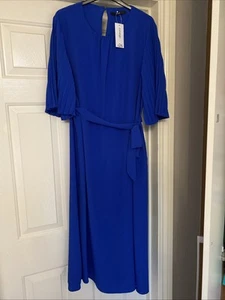 Royal Blue Chiffon Shift Dress, Size 14, MIDI Length, BNWT - Picture 1 of 4