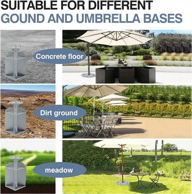 Nueva base de paraguas exterior en tierra, acero de alta resistencia Foto 1 de 3