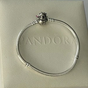 Pandora S925 Disney Clásico Lilo y Puntada Cierre Serpiente Cadena Dije Pulsera 17cm - Imagen 1 de 2