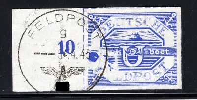 Feldpost Hela-U-Boot-Marke Nr. 13b als gestempeltes Randstück m. PF I u. Attest - Bild 1 von 2