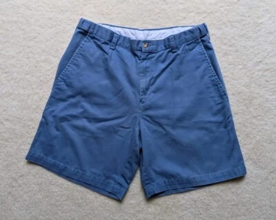 Pantalones Cortos Informales Windham Pointe Para Hombres Azul Algodón Frente Plano Ajuste Cintura 32x8 Foto 1 de 4