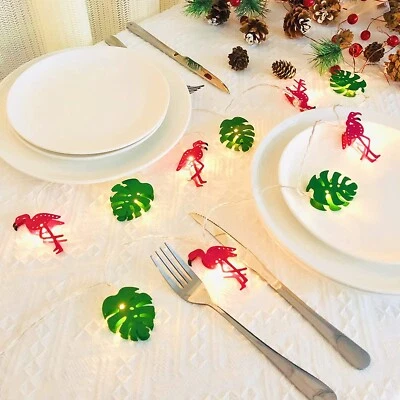 20 Flamingo Lights Vine Leaf 3m long Happy Birthday Wedding Tropical Party Decor - Image 1 of 4