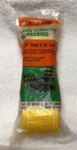 Vintage Frost King Lawn Furniture Re-Webbing MIP Yellow-White 2 1/4" x 39' - Picture 1 of 8