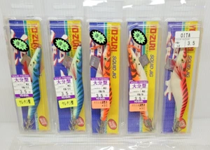 SET-O2 #3.5 5pc Luminous  Night  Glow Yo-zuri  Oita Eging Fishing Squid Jig - Picture 1 of 8