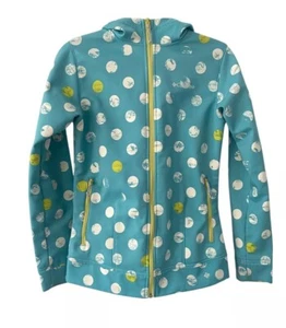 Columbia Youth Girls Polka Dot Full Zip Fleece Lined Blue Jacket Size 18 / 20 - Picture 1 of 10