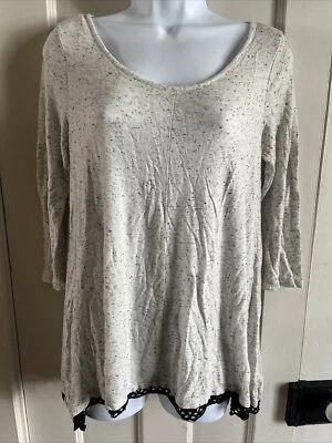 Lauren Conrad LC Swing Tunic Top Size XS Oversized Gray black blouse — 第 1/4 张图片