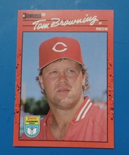 1990 Donruss Learning Series 54 TOM BROWNING -Cincinnati Reds **FREE SHIPPING **