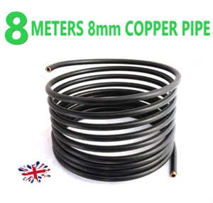 8 metre 8 mm copper tube/pipe suitable for gas,autogas ,lpg caravan rv motorhome - Picture 1 of 1
