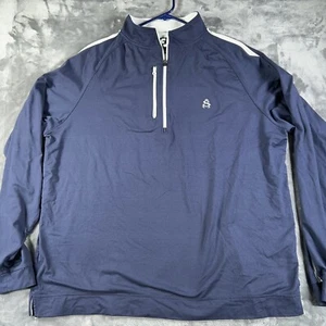 FootJoy FJ Sweater Mens XL Navy Blue 1/4 Zip Pullover Golf Jacket Zip Pocket - Picture 1 of 9