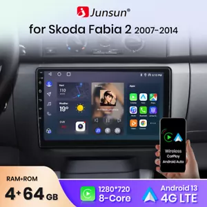 4+64GB Android 13 Autoradio CarPlay DAB+GPS Navi für Skoda Fabia II 2008-2014 4G - Bild 1 von 13