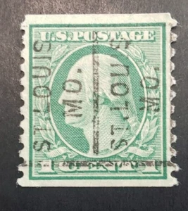 US #490 Washington, preannullamento, invertito, stampa DBL bobina, up. St. Louis, MO. - Foto 1 di 3