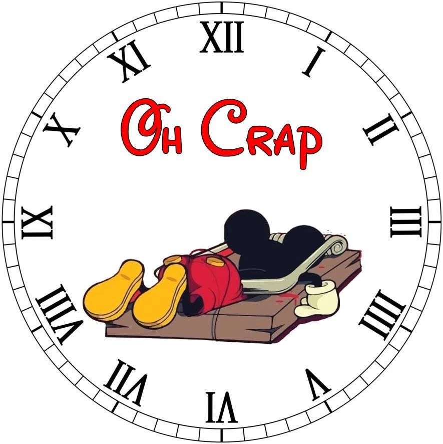 Naughty Mickey or Minnie Mouse. Wall Clock. 3 Designs. - Image 1 of 1