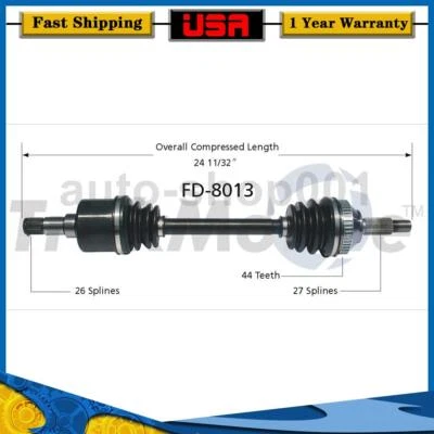 Junta de eje CV delantero izquierdo compatible con Mercury Mystique 2,5 L 1999 1995 1996 1997 1998 Foto 1 de 2