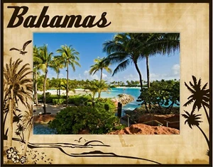 Bahamas Lasergravur Holz Bilderrahmen Querformat (5 x 7) - Bild 1 von 2