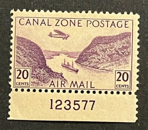 Travelstamps: Canal Zone Stamps Scott #C11, 20 Cent Airmail Mint MOGH **NUMBERED - Picture 1 of 5
