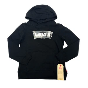 Levi's Boys Size 5 S Batwing Logo Sweatshirt Hooded Camo Black - Picture 1 of 8
