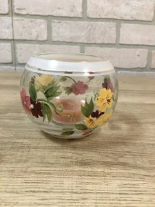 Laura Ashley "Exclusively Ours" Hand Painted Glass Tea Light Candle Holder - Picture 1 of 5