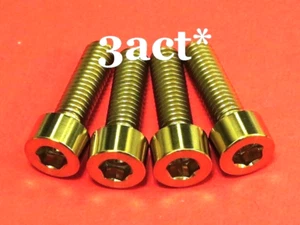 4 pcs Gold M6 x 20mm Titanium/Ti Bolt - Shimano XTR, XT, SLX Disc Brake Caliper - Picture 1 of 1