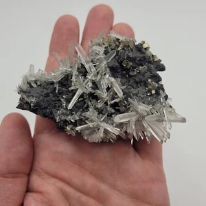 Pyrite Sphalerite Quartz Crystals 137g 8cm Huaran Peru Mineral Specimen - Picture 1 of 12