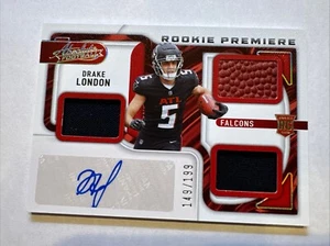 DRAKE LONDON 2022 PANINI ABSOLUTE RPA ROOKIE PREMIERE AUTO TRIPLE PATCH #149/199 - Picture 1 of 2