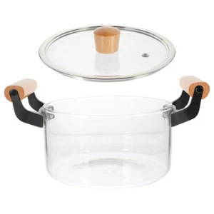 Glass Saucepan Boiling Pot for Stove Transparent Cooking Pots Travel - Picture 1 of 12