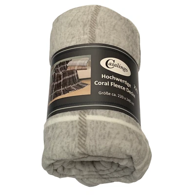 Coral Fleece Kuscheldecke/ Wohndecke XXL 220 x 240 cm - Bild 1 von 2