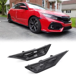 2x Side Marker Lamp Light Housing Shells Smoked Lens For Honda Civic 2016-2020 - Picture 1 of 8