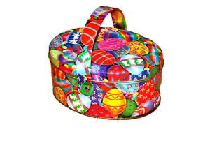 RUSS small picture frame w/rabbit & "2" for 2 yr old & metal oval basket (a)  - Picture 1 of 7