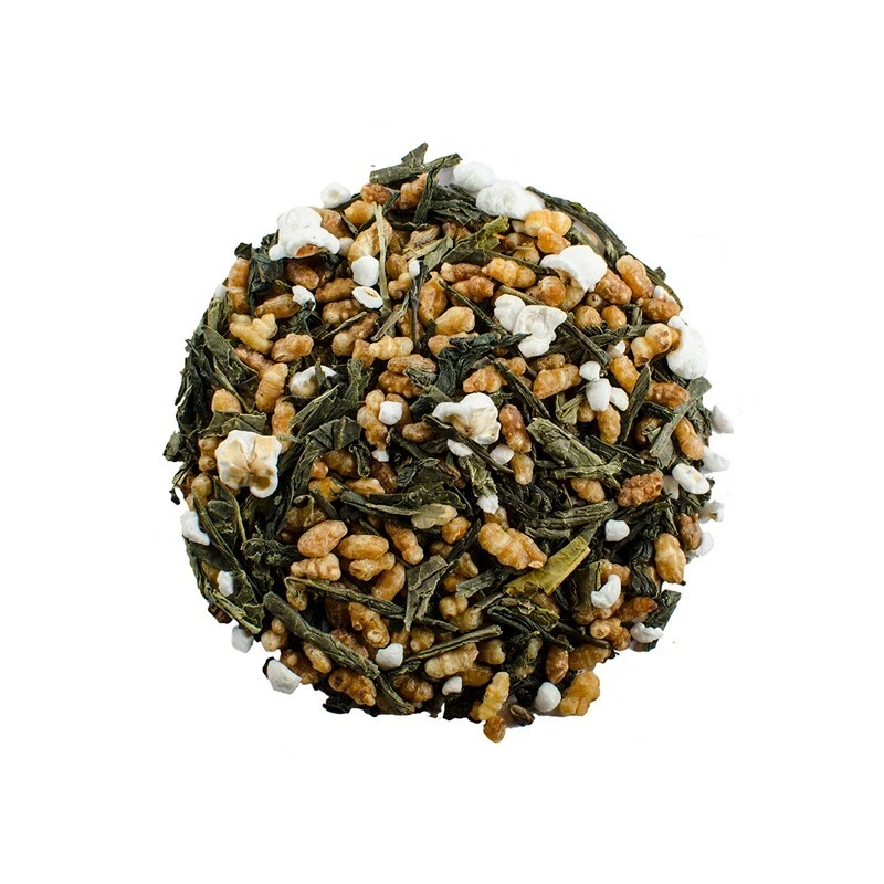 1磅Genmaicha Genmachai日本混合散叶绿茶天然风味 — 第 1/2 张图片