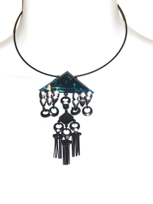 Collar Dannijo Mujer Metálico Azul Blanco Piedra Traina NUEVO CON ETIQUETAS $795 Azul Foto 1 de 4