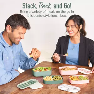 Classic - Adult Bento Box, Stackable 3-Compartment Lunch Box with Removable U... - Picture 1 of 12