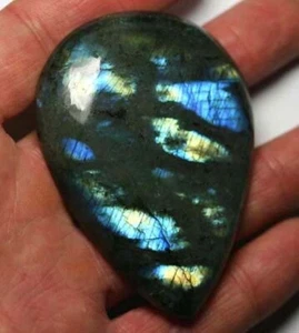 Riesiger Labradorit 76x55 Tropfen MEGA 312,5Ct - Bild 1 von 1