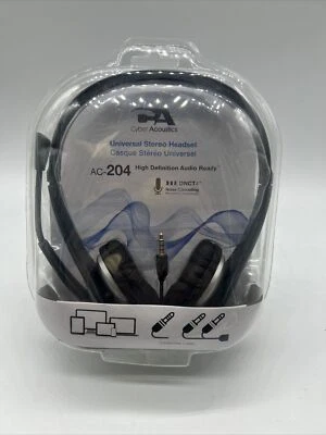 Cyber Acoustics Universal Stereo Headset Headphone With Microphone - Image 1 of 2